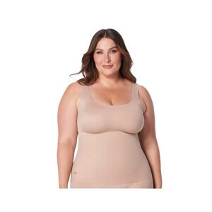 Ruby Ribbon Sleek Shape Tank Top 1988 Size 40 Fawn Beige Wireless Shapewear